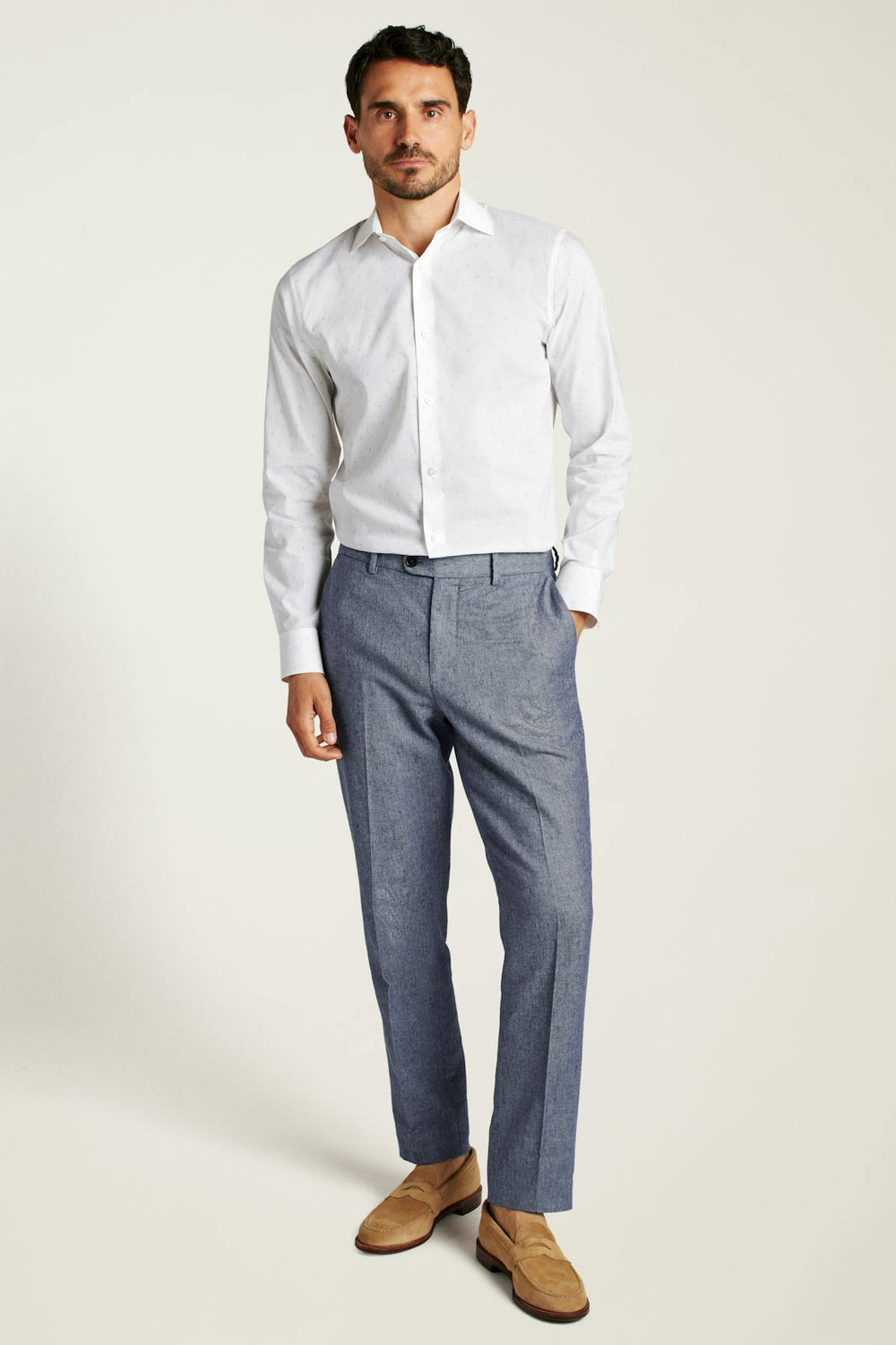 Primo Chino / Bonobos - mid blue linen twill