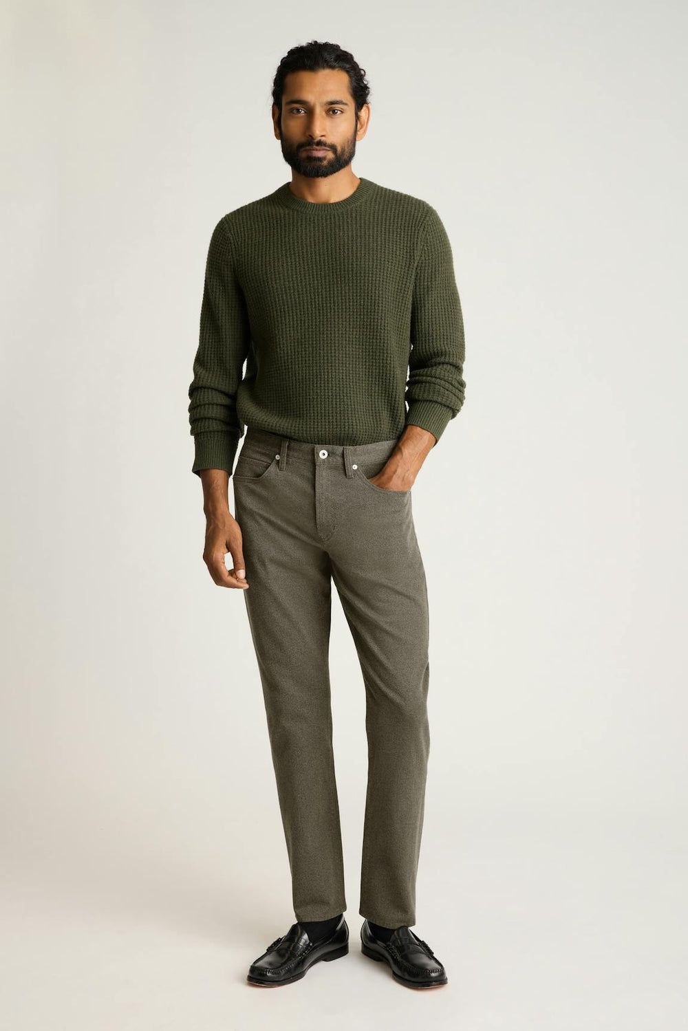 Ridgewood Textured 5-Pocket Pant / Bonobos - olive green twill
