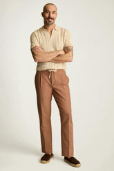 Linen Blend Boardwalk Pant / Bonobos - russet herringbone linen