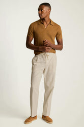 Linen Blend Boardwalk Pant / Bonobos - ivory linen stripe