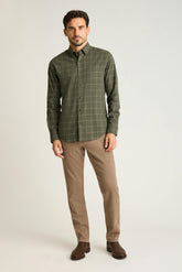 Everyday Lightweight Flannel Shirt / Bonobos - olive windowpane