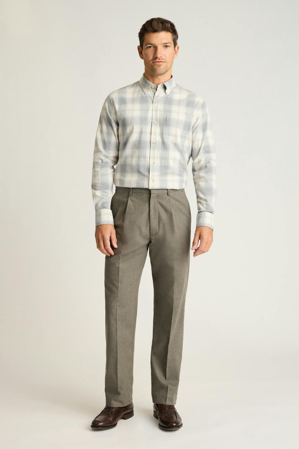Everyday Lightweight Flannel Shirt / Bonobos - ice grey plaid