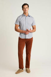 Riviera Short Sleeve Shirt / Bonobos - grey textured chambray stripe