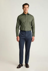 Weekday Warrior Dress Shirt / Bonobos - navy olive houndstooth