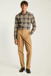 Jetsetter Premium Merino Dress Shirt / Bonobos - cream navy plaid