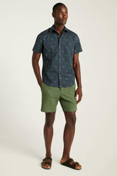 Riviera Short Sleeve Shirt / Bonobos - navy palm palooza