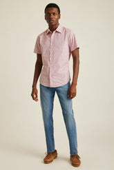 Riviera Short Sleeve Shirt / Bonobos - berry coral fields