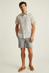 Riviera Short Sleeve Shirt / Bonobos - white chameleon seersucker