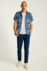 Riviera Short Sleeve Shirt / Bonobos - blue and white floral