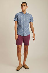Riviera Short Sleeve Shirt / Bonobos - chambray palms
