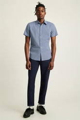Riviera Short Sleeve Shirt / Bonobos - navy chambray dot