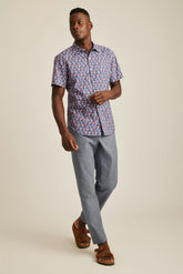 Riviera Short Sleeve Shirt / Bonobos - red and blue floral collage