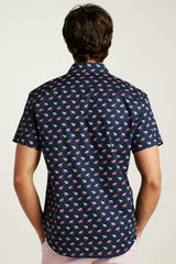Riviera Short Sleeve Shirt / Bonobos - navy techno frogs