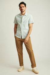 Riviera Short Sleeve Shirt / Bonobos - blue green stripe