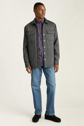 Italian Brushed Twill Shacket / Bonobos - grey herringbone