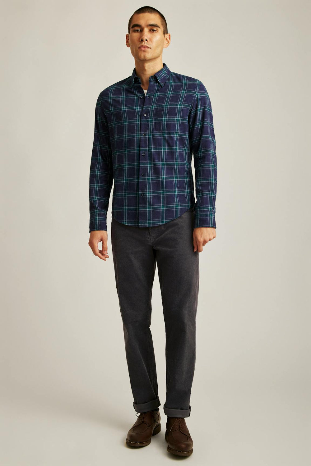Everyday Lightweight Flannel Shirt / Bonobos - navy tadley plaid