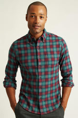 Everyday Lightweight Flannel Shirt / Bonobos - burgundy sage plaid