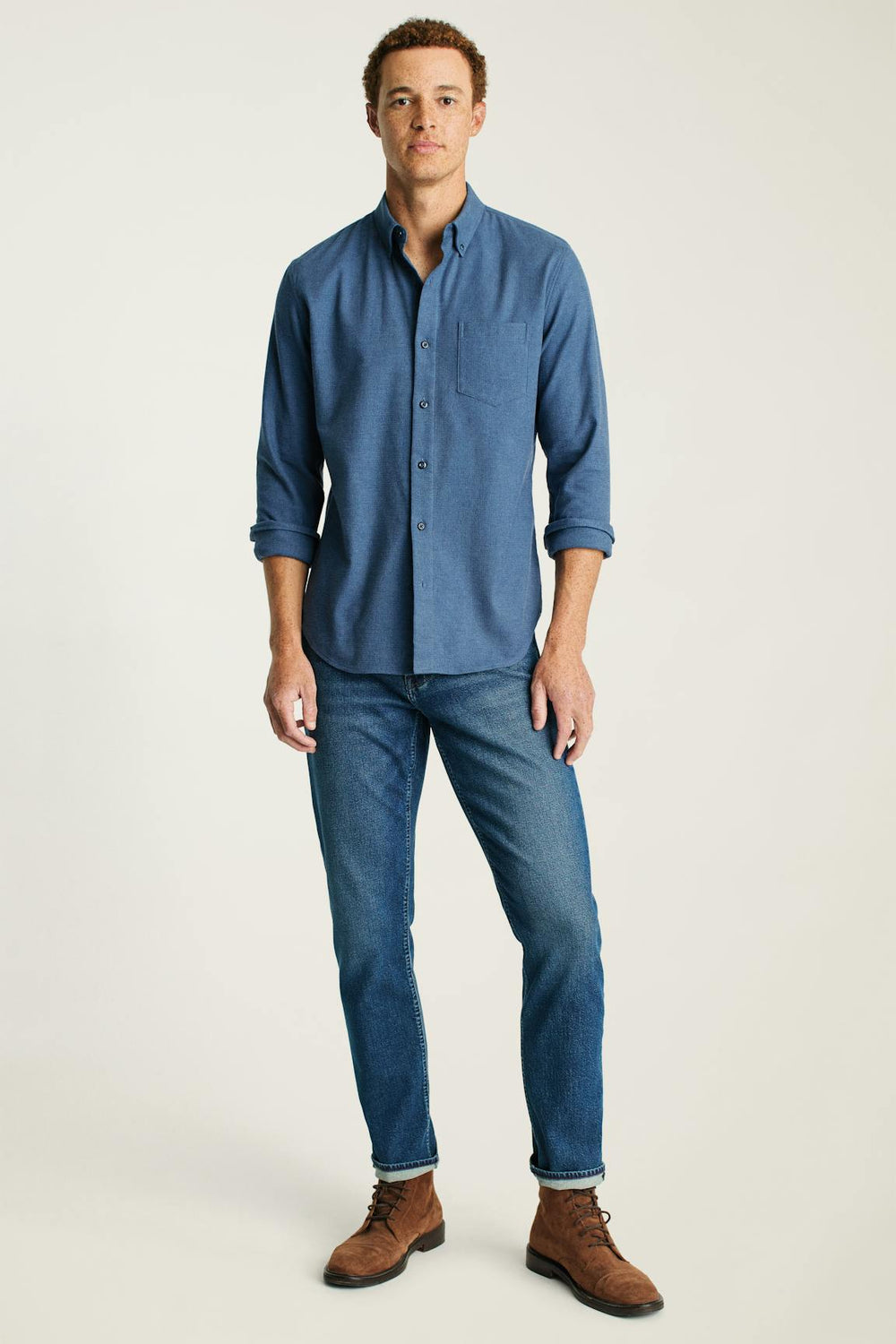 Everyday Lightweight Flannel Shirt / Bonobos - dark navy houndstooth