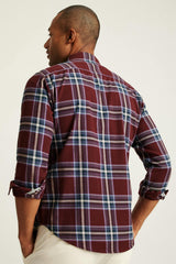 Fireside Flannel Shirt / Bonobos - burgundy huxley plaid