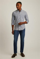 Everyday Lightweight Flannel Shirt / Bonobos - heather blue burgundy plaid