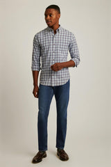 Everyday Lightweight Flannel Shirt / Bonobos - heather blue burgundy plaid