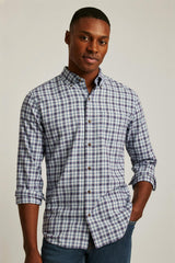 Everyday Lightweight Flannel Shirt / Bonobos - heather blue burgundy plaid