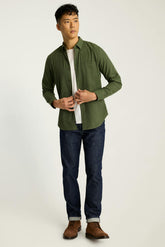 Everyday Lightweight Flannel Shirt / Bonobos - dark olive herringbone