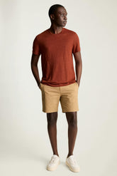 Linen Crew Neck Tee / Bonobos - rust