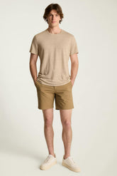 Linen Crew Neck Tee / Bonobos - tan stripe