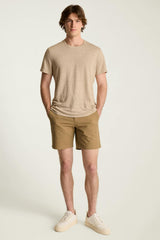Linen Crew Neck Tee / Bonobos - tan stripe
