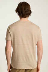 Linen Crew Neck Tee / Bonobos - tan stripe