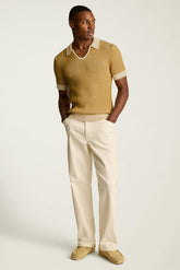 Hudson Sweater Polo / Bonobos - cornsilk honey stripe