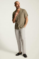 Hudson Cabana Sweater Polo / Bonobos - beige linen stripe