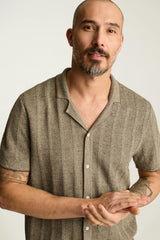 Hudson Cabana Sweater Polo / Bonobos - beige linen stripe