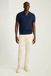 Hudson Sweater Polo / Bonobos - blue cotton cashmere stripe