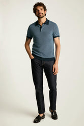 Hudson Sweater Polo / Bonobos - navy blue two tone cotton