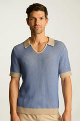 Hudson Sweater Polo / Bonobos - beige blue