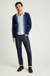 Hudson Long Sleeve Sweater Polo / Bonobos - blue ombre cotton cashmere