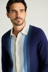 Hudson Long Sleeve Sweater Polo / Bonobos - blue ombre cotton cashmere