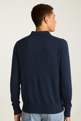 Merino Long Sleeve Sweater Polo / Bonobos - navy merino