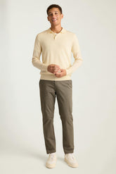 Merino Long Sleeve Sweater Polo / Bonobos - cream merino