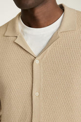 Hudson Long Sleeve Sweater Polo / Bonobos - cream cotton cashmere diamond