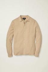 Hudson Long Sleeve Sweater Polo / Bonobos - cream cotton cashmere diamond