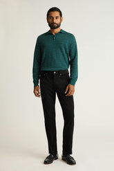 Hudson Long Sleeve Sweater Polo / Bonobos - blue green dotted cotton cashmere