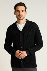 Hudson Long Sleeve Sweater Polo / Bonobos - black crochet cotton