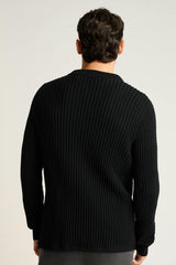 Hudson Long Sleeve Sweater Polo / Bonobos - black crochet cotton