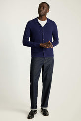 Hudson Long Sleeve Sweater Polo / Bonobos - navy cotton cashmere diamond