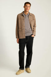 Merino Long Sleeve Sweater Polo / Bonobos - taupe heather merino