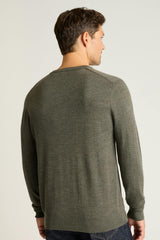 Washable Merino V-Neck Sweater / Bonobos - olive green heather