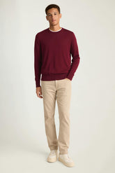 Washable Merino Crew Neck Sweater / Bonobos - bordeaux
